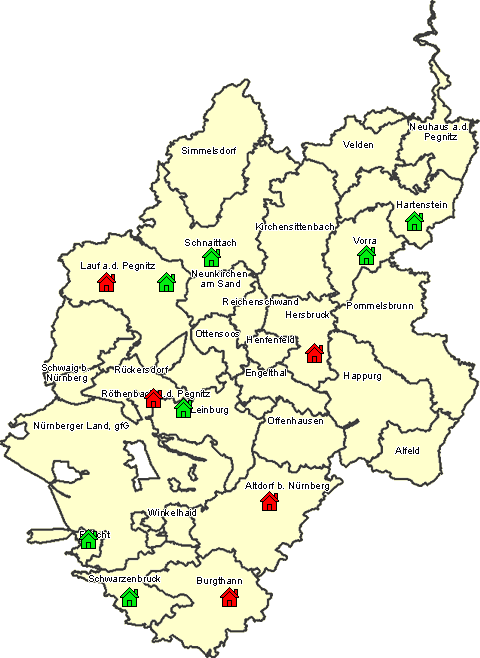 Landkarte des Landkreises